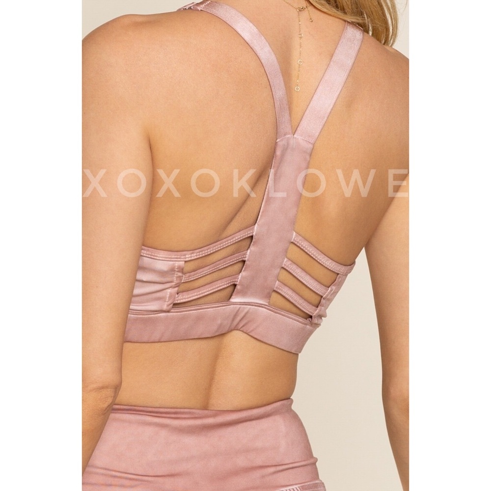 POL Rose Pink Strappy Back Activewear Bralette - Picture 7 of 13